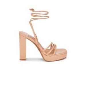 Jeffrey Campbell Presecco Sandal in Nude Crinkle Patent